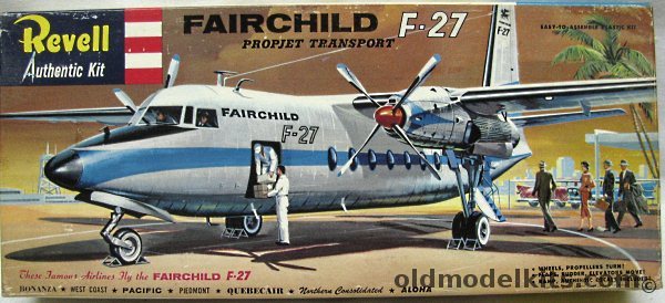Revell 1/94 Fairchild F-27 Propjet Transport - With Additional Piedmont and Pacific Decals, H297-98 plastic model kit